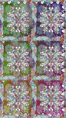 Raster illüstrasyonunda kusursuz çiçek deseni. Tarafsız renklerde çiçekler.