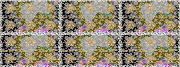 Kusursuz altın desenli bukleler. Raster. Hassas altın deseni açın. Gri renklerde, altın elementlerle kusursuz desen. Parlak dantel, stilize çiçekler, şal desenli. Doğu tarzı arabesk.