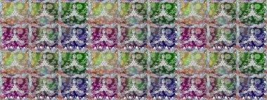 Güzel kumaş deseni. Çiçekler, dallar, bitkiler ve çiçekler. El çizimi. Raster illüstrasyonu.