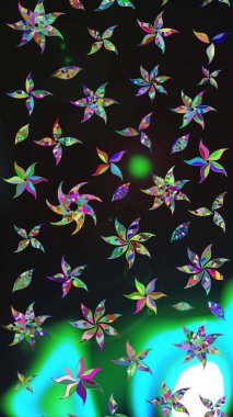 Raster çiçek desenleri çiziyor. Vadinin çiçekleri gri ve yeşil renklerde.