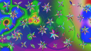 Tomurcukları papatya çiçekleri olan sevimli bir çiçek deseni. Kumaş, tekstil, duvar kağıdı baskısı için. Miles Fleur, süslü püslü bir süs. Eski usul. Raster illüstrasyonu. Taslak arkaplan.