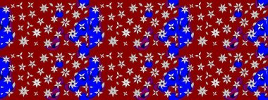 Güzel kumaş deseni. Raster illüstrasyonundaki çiçek desenli çizim. Kırmızı renklerde. Raster illüstrasyonu.