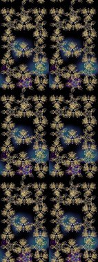 Siyah renkli çiçekler. Raster illüstrasyonunda çiçek deseni çizimi.