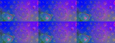 Mor ve mavi renkte çiçekler. Nazik, sevimli çiçek arkaplanı. Raster çiçek desenli ve çiçekli..