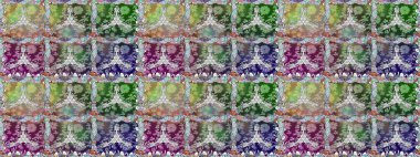 Güzel kumaş deseni. Çiçekler, dallar, bitkiler ve çiçekler. El çizimi. Raster illüstrasyonu.