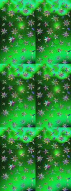 Soyut etnik raster çizim kalıbı. Arkaplan dokusu, duvar kağıdı, yeşil ve mavi renkli çiçek teması. Kabile sanatı boho baskısı, klasik çiçek arkaplanı.