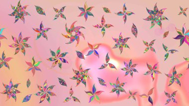 Şirin çiçekli, desenli, pembe ve nötr renklerde renkli çizimler. Tekstil için suluboya eskiz deseni. El çizimi çiçek çizimi deseni (fayans)).