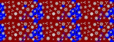 Güzel kumaş deseni. Raster illüstrasyonundaki çiçek desenli çizim. Kırmızı renklerde. Raster illüstrasyonu.