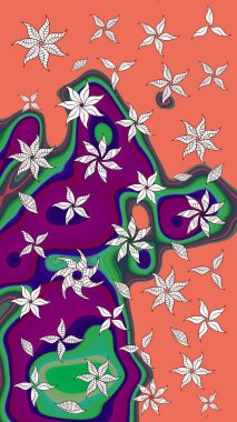 Güzel kumaş deseni. Raster illüstrasyonu. Küçük çiçekteki sevimli çiçek deseni. Güzel karalamalı çiçek deseni çiz..