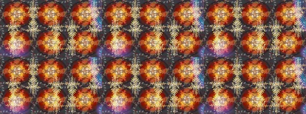 Kar taneleri deseni. Raster illüstrasyonu. Renkli arka planda izole edilmiş kar tanelerinin düz tasarımı. Kar taneleri arka planda. Kar tanesi süslemeli desen.