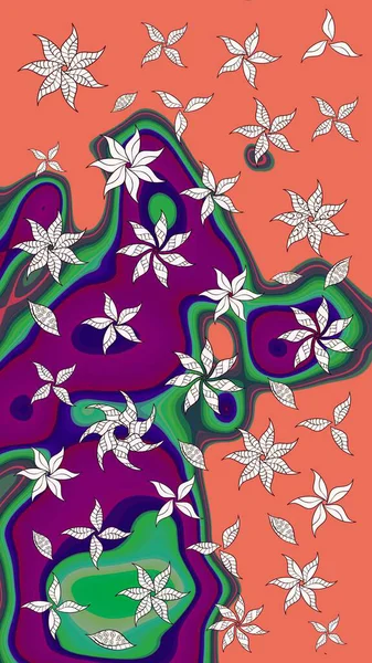 Güzel kumaş deseni. Raster illüstrasyonu. Küçük çiçekteki sevimli çiçek deseni. Güzel karalamalı çiçek deseni çiz..