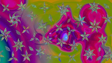 Yapraklı çizim şekli. Şirin, zarif çiçekler Raster illüstrasyonu. Poster ya da kapak için arka plan. Tekstil için figür. Davetiye ve kartpostal tasarımı için dekoratif çiçek unsurları.