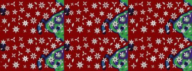 Raster suluboya çiçek deseni, narin çiçekler, kırmızı ve nötr çiçekler, tebrik kartı şablonu. Raster Güzel kumaş deseni.