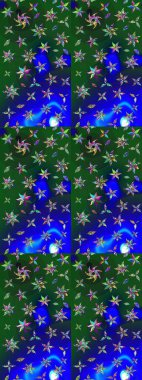 Raster. Güzel suluboya çiçekler, parlak resimler ilham verici ve yeşil çiçek desenli eskiz arka planı..