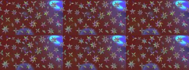 Parmak izi, kumaş, duvar kâğıdı, tekstil için raster dokusu. Renkli grunge, soyut arkaplanı kolonya ve mor çiçeklerle süslüyor. Nakış desenli çiçek deseni..