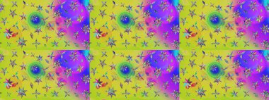 Asya tekstil tarzında. Düz Çiçek Elementleri Tasarımı. Çiçek desenli çizim. Güzel kumaş deseni. Raster illüstrasyonu. Renkli Bahar Teması çizim şablonu.