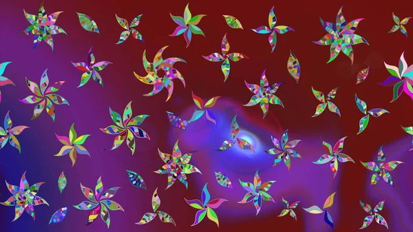 Tomurcukları papatya çiçekleri olan sevimli bir çiçek deseni. Eskiz geçmişi. Raster illüstrasyonu. Kumaş, tekstil, duvar kağıdı baskısı için. Eski usul. Miles Fleur, dandik süs.