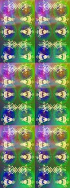 Meteoroloji buz koleksiyonu. Xmas Frost kar taneleri izole edilmiş siluet sembolü. Kar Tanesi raster simgesi arka plan yeşil, mavi ve mor. Kış Noel 'inde kar bembeyaz kristal element. Raster.