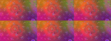 Taslak dekoratif arka plan, çiçek mandala. Çiçek. Raster illüstrasyonu. Mor ve turuncu renklerde.