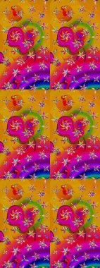 Yumuşak, yaz çiçekli arka plan. Çiçekli karalama şeklinde Raster çiçek deseni. Sarı ve kırmızı renkte çiçekler.