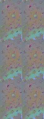 Raster illüstrasyonu. Eskiz tarzı gri ve bej renklerde. Şirin karalamalı çiçek desenli çizim. Raster illüstrasyonu. El yapımı çiçek ve bitki koleksiyonu.