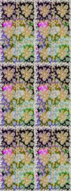 Süslü dekorasyon. Raster illüstrasyonu. Damask altın soyut çiçek gri ve nötr renklerde pürüzsüz desen.