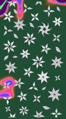 Düğün davetiyeleri için çiçek deseni, tebrik kartları, hatıra defteri, baskı, hediye paketi, imalat. Düzenlenebilir. Suluboya stilinde yeşil çiçekli zarif çizim deseni, tasarım elementleri.