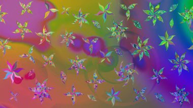 Gömlek baskısı için çiçek boyası. Mor ve kahverengi renkte çiçekler. Çiçek eskiz kalıbı geçmişi.