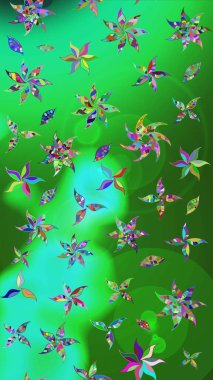 Zentangle soyut çiçekleri. Karalama çiçeği. Raster illüstrasyonu. Güzel kumaş deseni. Renkli Bahar Teması eskiz kalıbı. Düz Çiçek Elementleri Tasarımı.