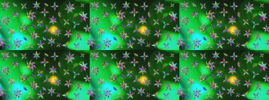 Yaz çiçekleri teması. Klasik çiçekler. Yeşil ve mavi renkler. El çizimi, soyut ve süslü elementler. Suluboya resim taklit Raster illüstrasyonu.