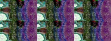 Mor ve yeşil renkler üzerine çiçek desenli eskiz, el çizimi papatyalar, papatyalar. Tekrarlayan çiçek arkaplanı, zarif mor ve yeşil çiçek duvar kağıdı.