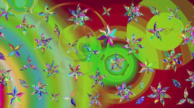 Karalama çiçekleri çizim kalıbı. Raster deseni. Yeşil ve kırmızı el çizimi desen. Sanat ilham verici ve kırmızı stil çiçekler ve arkaplan bırakır.