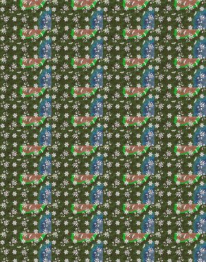 Raster illüstrasyonundaki çiçek desenli çizim. Düz Çiçek Elementleri Tasarımı. Renkli Bahar Teması eskiz kalıbı. Güzel kumaş deseni.