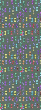 Endless. Design with butterflies. Butterflies on a neutral and blue background. Sketch, doodle, scribble. Raster illustration. Sketch.