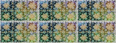 Gri ve nötr renklerdeki altın element. Barok tarzında altın çiçekli süs. Damask arkaplanı. Altın çiçekli, pürüzsüz desen.