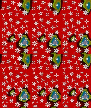 Kırmızı renkte güzel bir tekstil. Suluboya çiçekli çiçek deseni. Raster illüstrasyonu.