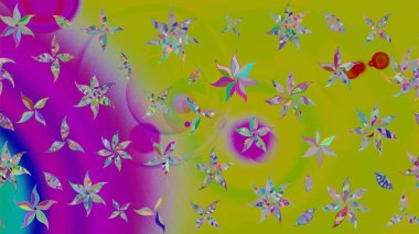 Küçük çiçekteki sevimli çiçek deseni. Raster illüstrasyonu. Çizim.