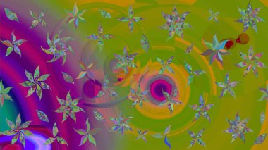Yeşil ve mor renkli güzel çiçekli çizim deseni, suluboya çiçek deseni, duvar kağıdı, kart ya da kumaş için fayanslı. Raster..
