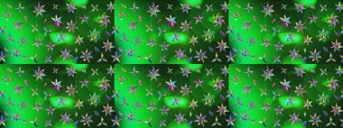 Çok renkli, zarif küçük çiçekler ve komik böcekler, raster desen, illüstrasyon.