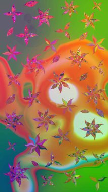 Sevimli çiçek raster deseni. Modaya uygun kumaş deseni. Renkli Yaz Temalı eskiz kalıbı. Düz Çiçek Elementleri Tasarımı.