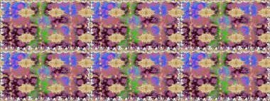 Tekstil veya kitap kapakları, imalat, duvar kağıtları, baskı, hediye paketi ve yapıştırma kitabı için çiçek eskizi geçmişi. Raster illüstrasyonu. Küçük ölçekli çiçeklerdeki basit sevimli desen.