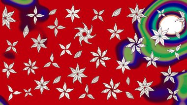 Güzel kumaş deseni. Raster suluboya çiçek deseni, narin çiçekler, kırmızı ve nötr çiçekler, tebrik kartı şablonu.