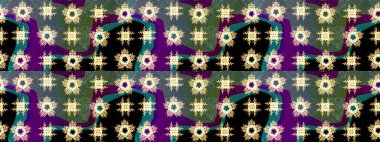 Çiçekler suluboya tarzında yeşil, siyah ve mor renkte. Yeşil, siyah ve mor renkli çiçekli çizim deseni.