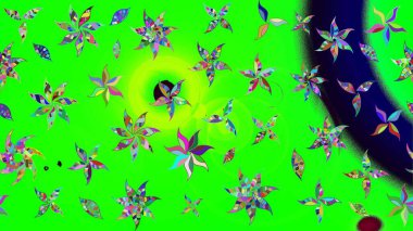 Raster suluboya çiçek deseni, narin çiçekler, yeşil ve mavi çiçekler, tebrik kartı şablonu. Raster Güzel kumaş deseni.