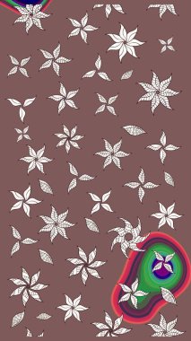 Raster güzel kumaş deseni çiziyor. Düz Çiçek Elementleri Tasarımı. Renkli Bahar Teması eskiz kalıbı. Çiçek deseni.