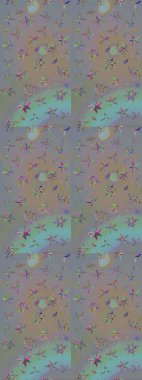 Vadinin gri ve bej renkli çiçekleri. Raster çiçek desenleri çiziyor..