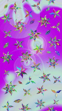 Raster resim. Elle çizilmiş. Güzel kumaş deseni. Doodle çiçekler ve dalları, otlar ve çiçekler.