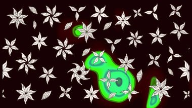 Çizim kalıbı. Renkli süs kenarı. Siyah ve nötr renklerde. Çiçek duvar kağıdı. Hint süsü. Raster illüstrasyonu.