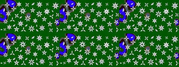 Raster Güzel kumaş deseni. Raster suluboya deseni, narin çiçekler, yeşil çiçekler, tebrik kartı şablonu..