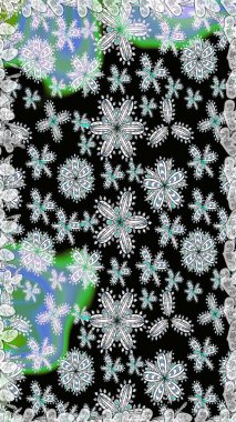 Renkli Bahar Temalı Kusursuz Arkaplan. Raster. Düz Çiçek Elementleri Tasarımı.